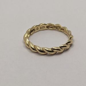 Gold tone sterling silver ring